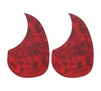 sourcing map 2 Pcs Acoustic Guitar Pickguard Guitar Guard Plate Fit 38 Inch Self Adhesive Right Handed Acoustic-Electric Guitar Parts 96x158mm Water Drop Shape Red Pearl