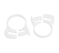 sourcing map 2 Pcs Adjustable Double Snap Grip Hose Clamps Plastic 23-24.8 Mm/0.91-0.98 Inches Inner Dia Adjustable Several Ratcheting Tubing Clamp for Home, White