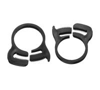 sourcing map 2 Pcs Adjustable Double Snap Grip Hose Clamps Plastic 23-24.8 Mm/0.91-0.98 Inches Inner Dia Adjustable Several Ratcheting Tubing Clamp for Home, Black