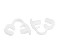 sourcing map 2 Pcs Adjustable Double Snap Grip Hose Clamps Plastic 3.8-4.3 Mm/0.15-0.17 Inches Inner Dia Adjustable Several Ratcheting Tubing Clamp for Home, White