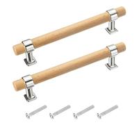sourcing map 2 Pcs Adjustable Wood Drawer Pulls t Bar 128mm/5 Hole Center Dresser Drawer Knobs Double Hole Furniture Pull Handles with Screws for Home Kitchen Room, Silver/Gold