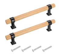 sourcing map 2 Pcs Adjustable Wood Drawer Pulls t Bar 128mm/5 Hole Center Dresser Drawer Knobs Double Hole Furniture Pull Handles with Screws for Home Kitchen Room, Black/Gold