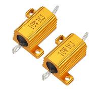 sourcing map 2 Pcs Aluminum Case Resistor 10W 1K Ohm Wirewound for LED Converter with Rod Post 10W1KRJ