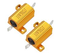 sourcing map 2 Pcs Aluminum Case Resistor 10W 50 Ohm Wirewound for LED Converter with Rod Post 10W50RJ