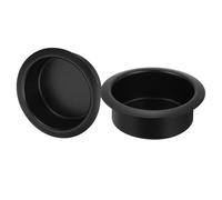sourcing map 2 Pcs Aluminum Drop-in Cup, 1.34" x 4.02" Drink Can Holder Poker Table Cup Holder Insert for Sofa Boat Car Marine, Black