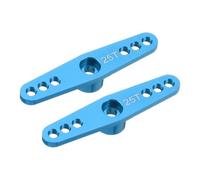 sourcing map 2 Pcs Aluminum Servo Horn 25T Servo Horn Steering Double Arms 47mm Length Pale Blue Suitable for DIY RC Car/Boat/Airplanes Boat Model Accessories