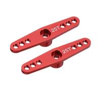 sourcing map 2 Pcs Aluminum Servo Horn 25T Servo Horn Steering Double Arms 47mm Length Red Suitable for DIY RC Car/Boat/Airplanes Boat Model Accessories