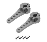 sourcing map 2 Pcs Aluminum Servo Horn Long 25T Steering Arm 46mm Length Bright Gray Suitable for DIY RC Car/Boat/AirplanesBoat Model Accessories with M2.5 Screws