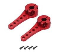 sourcing map 2 Pcs Aluminum Servo Horn Long 25T Steering Arm 46mm Length Red Suitable for DIY RC Car/Boat/AirplanesBoat Model Accessories with M2.5 Screws