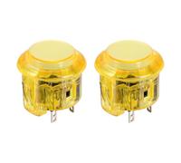 sourcing map 2 Pcs Arcade LED Lights Push Button (24mm) - 5A 12/24V LED Illuminated Game Push Button for Arcade Machine/Fighting Stick/Video Gaming Controller, Yellow