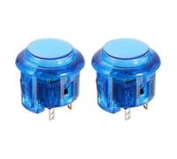 sourcing map 2 Pcs Arcade LED Lights Push Button (24mm) - 5A 12/24V LED Illuminated Game Push Button for Arcade Machine/Fighting Stick/Video Gaming Controller, Blue