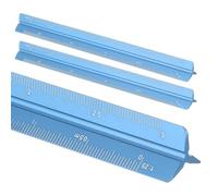 sourcing map 2 Pcs Architectural Scale Ruler, 7 Inch Metric Aluminum Alloy Architect Triangular Small Scale Laser-Etched Blueprint Drafting Ruler for Architects Engineers, Blue