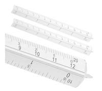 sourcing map 2 Pcs Architectural Scale Ruler, 7 Inch Standard Aluminum Alloy Architect Triangular Large Scale Laser-Etched Blueprint Drafting Ruler for Architects Engineers, Silver