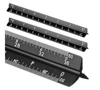 sourcing map 2 Pcs Architectural Scale Ruler, 7 Inch Standard Aluminum Alloy Architect Triangular Large Scale Laser-Etched Blueprint Drafting Ruler for Architects Engineers, Black