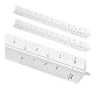 sourcing map 2 Pcs Architectural Scale Ruler, 7 Inch Standard Aluminum Alloy Architect Triangular Small Scale Laser-Etched Blueprint Drafting Ruler for Architects Engineers, Silver