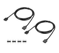 Sourcing Map 2 Pcs argb Extension Cable, 5V 39" 3 Pin 1 to 1 Female to Female ARGB Adapter Cable for PC Computer Fan/LED Lights, Black