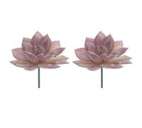 sourcing map 2 Pcs Artificial Succulent Plants, Small Realistic Fake Plants Colorful Faux Artificial Flocking Lotus Flowers for Home Office Garden Flower Hotel Decoration, Purple