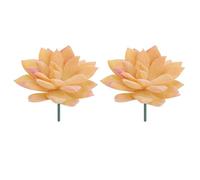 sourcing map 2 Pcs Artificial Succulent Plants, Small Realistic Fake Plants Colorful Faux Artificial Flocking Lotus Flowers for Home Office Garden Flower Hotel Decoration, Orange