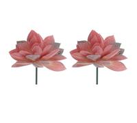 sourcing map 2 Pcs Artificial Succulent Plants, Small Realistic Fake Plants Colorful Faux Artificial Flocking Lotus Flowers for Home Office Garden Flower Hotel Decoration, Red