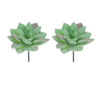 sourcing map 2 Pcs Artificial Succulent Plants, Small Realistic Fake Plants Colorful Faux Artificial Flocking Lotus Flowers for Home Office Garden Flower Hotel Decoration, Green