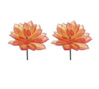 sourcing map 2 Pcs Artificial Succulent Plants, Small Realistic Fake Plants Colorful Faux Artificial Lotus Flowers for Home Office Garden Flower Hotel Decoration, Orange
