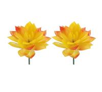 sourcing map 2 Pcs Artificial Succulent Plants, Small Realistic Fake Plants Colorful Faux Artificial Lotus Flowers for Home Office Garden Flower Hotel Decoration, Yellow
