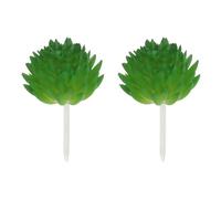 sourcing map 2 Pcs Artificial Succulent Plants, Small Realistic Fake Succulents Colorful Faux Artificial Lotus Flowers for Home Office Garden Flower Hotel Decoration, Green