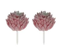 sourcing map 2 Pcs Artificial Succulent Plants, Small Realistic Fake Succulents Colorful Faux Artificial Flocking Lotus Flowers for Home Office Garden Flower Hotel Decoration, Fuchsia