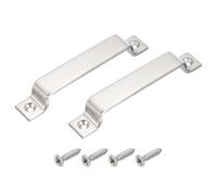 sourcing map 2 Pcs Barn Door Handle, 6.5 Inch Gate Handle, Door Pull Handle with Screws for Sliding Door Cabinet Closet Drawer Garage Shed, Silver