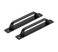 sourcing map 2 Pcs Barn Door Handle, 7.09 Inch Door Pull Handles, Patio Gate Handle for Cabinet Garage Sliding Door Closet Drawer Shed, Black
