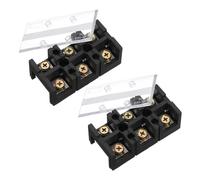 sourcing map 2 Pcs Barrier Terminal Strip Block 600V 100A Dual Rows 3 Positions Rail Base Screw Connector(The Shell Is Made of Flame Retardant and Heat Resistant Material)