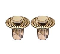 sourcing map 2 Pcs Bathroom Sink Drain Strainer, Stainless Steel Drain Plug Filter Bathroom Sink Stopper with Removable Odor-Proof Cover for Kitchen Washbasins Bathtub Drains, Gold Tone