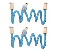 sourcing map 2 Pcs Bird Rope Perch Swing, Stand Rope Perch Standing Pole Accessory Climbing Swing Paw Grinding 140cm / 55 Inch, (Blue) Intended for Parrot/Parakeet/Budgies/Cockatiels/Lovebirds