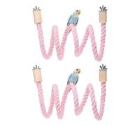sourcing map 2 Pcs Bird Rope Perch Swing, Stand Rope Perch Standing Pole Accessory Climbing Swing Paw Grinding 140cm / 55 Inch, (Pink) Intended for Parrot/Parakeet/Budgies/Cockatiels/Lovebirds