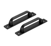 Sourcing Map 2 Pcs Black Aluminium Barn Door Handle, 5.79 Inch, Minimalist Style