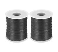 sourcing map 2 Pcs Black Raffia Yarn, 120m Natural Paper Rope String 6mm Wide Raffia Ribbon for Gift Wrapping Crocheting Knitting DIY Crafts