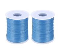 sourcing map 2 Pcs Blue Raffia Yarn, 120m Natural Paper Rope String 6mm Wide Raffia Ribbon for Gift Wrapping Crocheting Knitting DIY Crafts