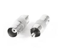 sourcing map 2 Pcs BNC Female to RCA Male Coaxial Cable Adapter Connector