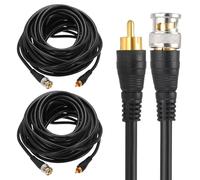 sourcing map 2 Pcs BNC Male to RCA Male Coaxial Cable, 10M RG59 75-3 Video Cable Extension Connector for DVR CCTV Camera Security System Monitor Video Connection, Black