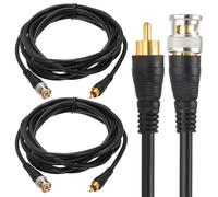 sourcing map 2 Pcs BNC Male to RCA Male Coaxial Cable, 3 M RG59 75-3 Video Cable Extension Connector for DVR CCTV Camera Security System Monitor Video Connection, Black
