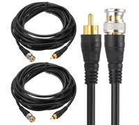 sourcing map 2 Pcs BNC Male to RCA Male Coaxial Cable, 5M RG59 75-3 Video Cable Extension Connector for DVR CCTV Camera Security System Monitor Video Connection, Black