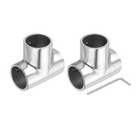sourcing map 2 Pcs Boat Handrail Fitting, 3-Way Pipe Connector Marine Grade 316 Stainless Steel Tee Rail Pipe Fitting Connector with Wrench for 1inch O.D.Tube Shelves, Display Racks