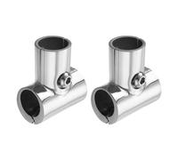 sourcing map 2 Pcs Boat Handrail Fitting, 3-Way Pipe Connector Tee Split 316 Stainless Steel Tube Connecting for 7/8inch O.D.Tube Shelves, Display Racks