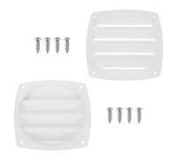sourcing map 2 Pcs Boat Vent Cover, 5.31x5.31 Inches Plastic Louvered Flush Vents Small Air Ventilation Grille for Marine RV Van Yacht Home, White