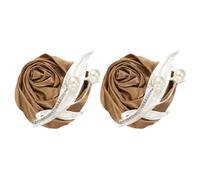 sourcing map 2 Pcs Boutonnieres for Men/Women, Brown Groom Corsage Artificial Flower with Mount Pin for Wedding Decoration, Ceremony, Prom, Homecoming
