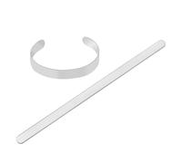 sourcing map 2 Pcs Bracelet Blanks 5/16" x 6 Inch Stainless Steel Stamping Bangle Blanks Engraving for DIY Jewelry Making Art Crafts Metal Stamping, Silver