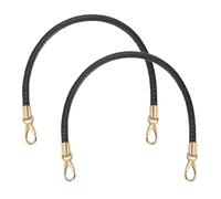 sourcing map 2 Pcs Braided Purse Strap, 21.6 Inch PU Leather Purse Strap Handle Replacement for Handbag Tote Underarm Bag Making (Black)
