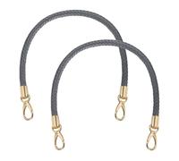 sourcing map 2 Pcs Braided Purse Strap, 21.6 Inch PU Leather Purse Strap Handle Replacement for Handbag Tote Underarm Bag Making (Dark Gray)