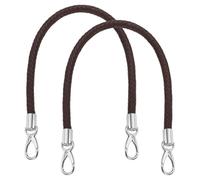 sourcing map 2 Pcs Braided Purse Strap, 55cm 21.7" PU Leather Purse Strap for Handbag Bag Handle Replacement for DIY Making Handbag Underarm Bag, Dark Coffee (Silver White Buckle)