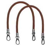 sourcing map 2 Pcs Braided Purse Strap, 55cm 21.7" PU Leather Purse Strap for Handbag Bag Handle Replacement for DIY Making Handbag Underarm Bag, Brown (Black Buckle)